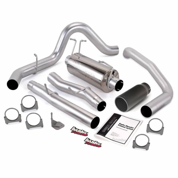 Banks Power - Banks Power Monster Exhaust System Single Exit Black Round Tip 03-07 Ford 6.0L CCLB - 48787-B