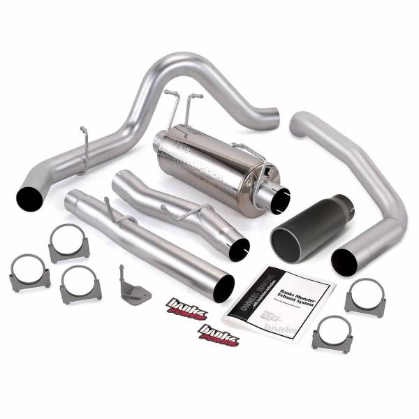 Banks Power - Banks Power Monster Exhaust System Single Exit Black Round Tip 03-07 Ford 6.0L CCSB - 48785-B