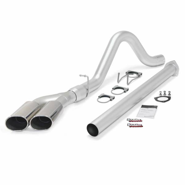 Banks Power - Banks Power Monster Exhaust System Single Exit Dual Chrome Ob Round Tips 15 Ford Super Duty 6.7L Diesel - 49793