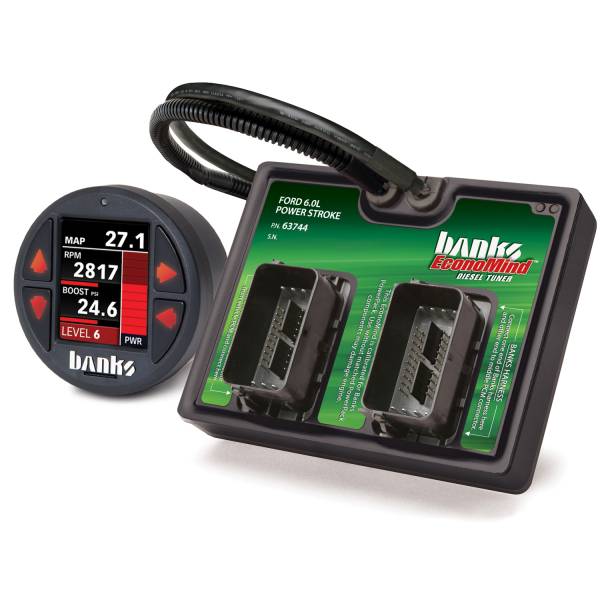 Banks Power - Banks Power Economind Diesel Tuner (PowerPack calibration) with Banks iDash 1.8 Super Gauge for use with 2003-2007 Ford 6.0 Truck/2003-2005 Excursion - 61421