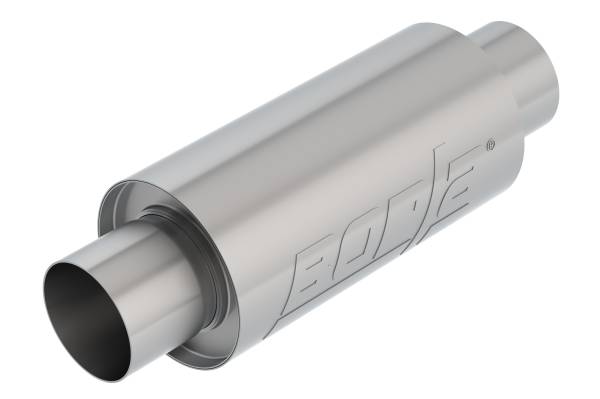Borla - Borla Resonator - 3" Center Inlet/ 3" Center Outlet 5" Round x 10" Long Body 15" Overall Length. Universal Part. Reversible Design. - 401339
