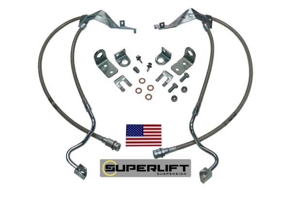 Superlift - Superlift Bulletproof Brake Hose - Front - 2005-2007 Ford F-250 and F-350 with 4-8 inch Lift Kit - 91520