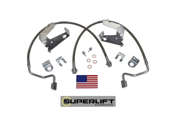 Superlift - Superlift Bulletproof Brake Hose - Front - 2008-2010 Ford F-250 and F-350 with 2-4 inch Lift Kit - 91540