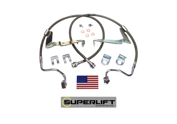 Superlift - Superlift Bulletproof Brake Hose - Front - 2008-2010 Ford F-250 and F-350 with 6-10 inch Lift Kit - 91560