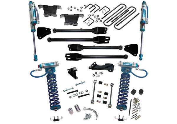 Superlift - Superlift 4 inch Lift Kit - 2008-2010 Ford F-250 and F-350 Super Duty 4WD with a 4-Link Conversion and King Coilovers and Shocks - K233KG