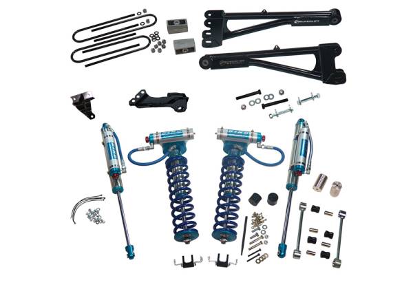 Superlift - Superlift 4 inch Lift Kit - 2008-2010 Ford F-250 and F-350 Super Duty 4WD with Replacement Radius Arms, King Coilovers and King rear Shocks - K981KG