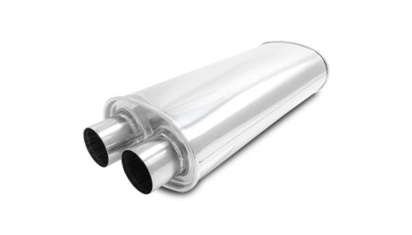 Vibrant Performance - Vibrant Performance STREETPOWER Oval Muffler, 2.50" Inlet/Outlet (Dual In/Out) - 18" Body Length - 10538