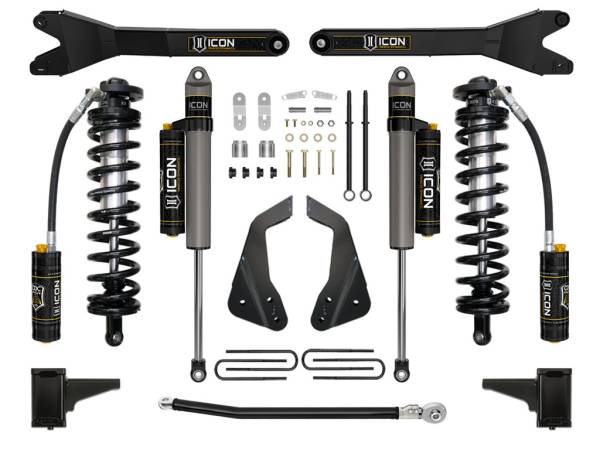 ICON Vehicle Dynamics - ICON Vehicle Dynamics 2005-2007 FORD F-250/F-350 SUPER DUTY 4-5.5" LIFT STAGE 4 COILOVER CONVERSION SYSTEM WITH RADIUS ARM - K63114R