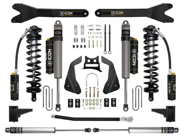 ICON Vehicle Dynamics - ICON Vehicle Dynamics 2005-2007 FORD F-250/F-350 SUPER DUTY 4-5.5" LIFT STAGE 5 COILOVER CONVERSION SYSTEM WITH RADIUS ARM - K63115R
