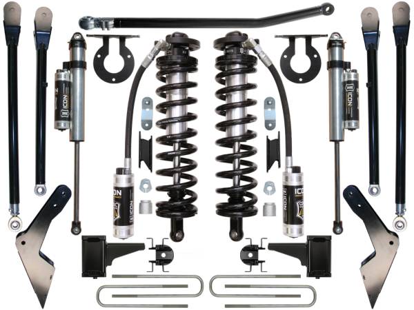 ICON Vehicle Dynamics - ICON Vehicle Dynamics 2008-2010 FORD F-250/F-350 4-5.5" LIFT STAGE 4 COILOVER CONVERSION SYSTEM - K63124