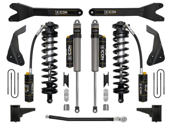 ICON Vehicle Dynamics - ICON Vehicle Dynamics 2008-2010 FORD F-250/F-350 SUPER DUTY 4-5.5" LIFT STAGE 4 COILOVER CONVERSION SYSTEM WITH RADIUS ARM - K63124R