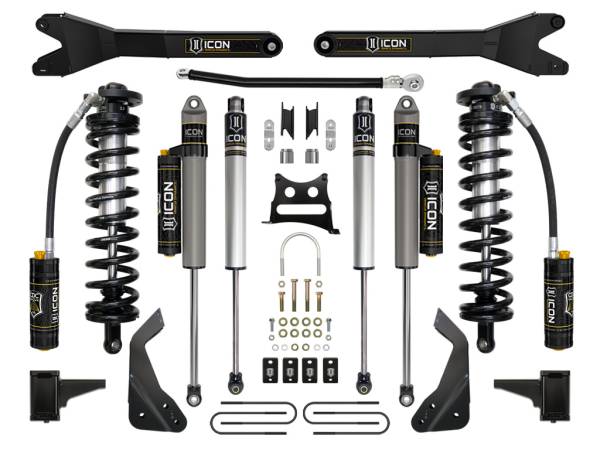 ICON Vehicle Dynamics - ICON Vehicle Dynamics 2008-2010 FORD F-250/F-350 SUPER DUTY 4-5.5" LIFT STAGE 5 COILOVER CONVERSION SYSTEM WITH RADIUS ARM - K63125R