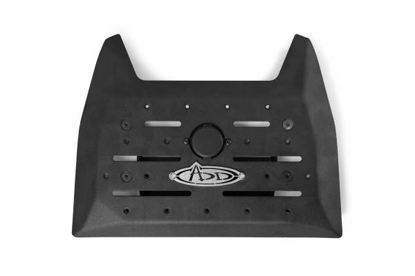 Addictive Desert Designs - Addictive Desert Designs 2023-Up Ford Super Duty - Dash Mount - In Hammer Black With Raw Brushed Stainless Steel Logo - AC810350180