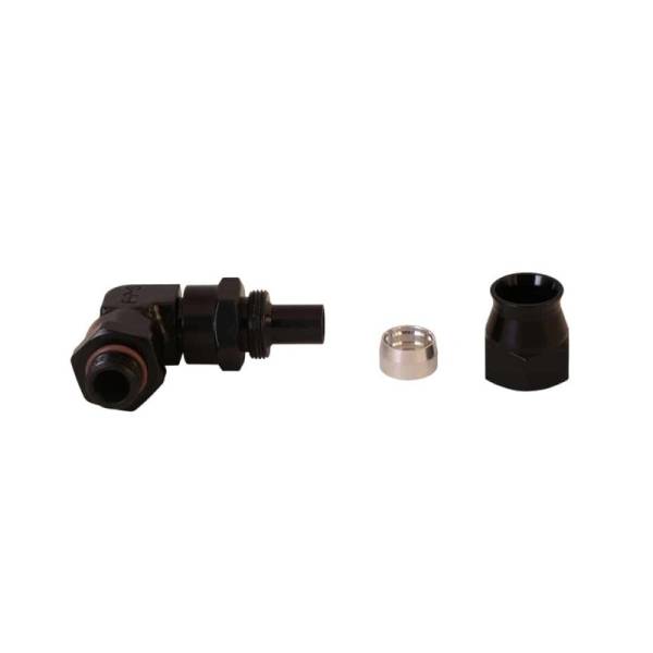 Aeromotive - Aeromotive PTFE Hose End - AN-06 to AN-08 Hose - 90 Deg - Black Anodized - 15736