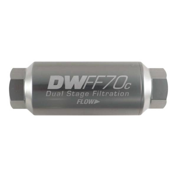 DeatschWerks - DeatschWerks 10AN Female 10 Micron 70mm Compact In-Line Fuel Filter Kit - 8-03-70C-010K