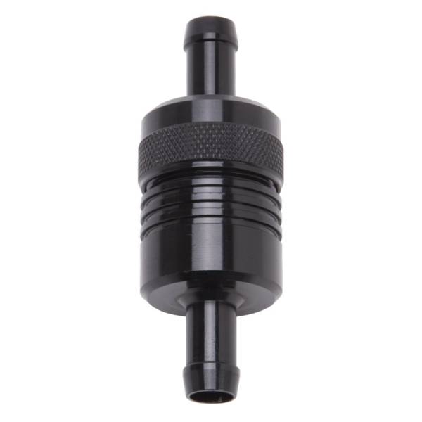 Edelbrock - Edelbrock Fuel Filter Aluminum 3In X 01/ 1/8In 3/8In Inlet/Outlet Black - 8157