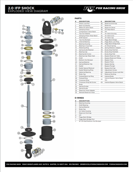 FOX - FOX External 0.375 W x 7.020 Tlg x 0.050 TH Dia. 2.310 Bore Turcite 47 Step Cut - 002-00-029