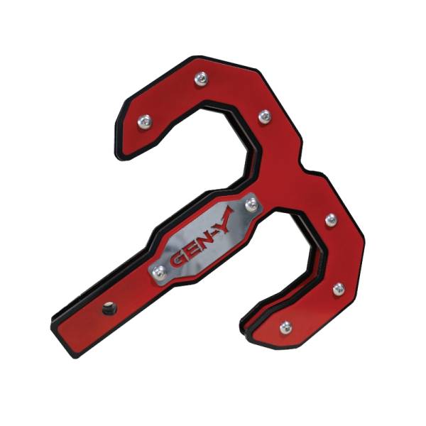 GEN-Y Hitch - GEN-Y Hitch Hulk 2.0 16K Tow Hook 2in Shank - Black/Red - GH-0069-R