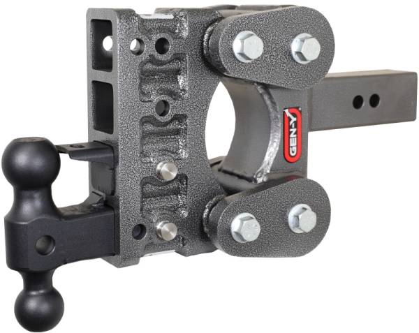 GEN-Y Hitch - GEN-Y Hitch The Boss Torsion-Flex 2.5in Shank 5in Drop 16K Hitch w/GH-051 Dual-Ball/GH-032 Pintle Lock - GH-1124