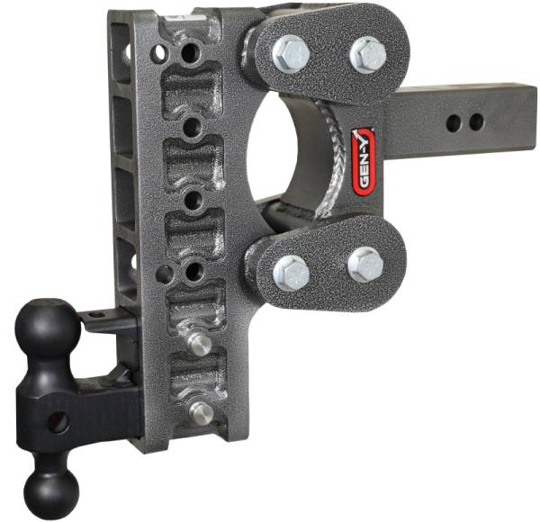 GEN-Y Hitch - GEN-Y Hitch The Boss Torsion-Flex 2.5in Shank 10in Drop 16K Hitch w/GH-051 Dual-Ball/GH-032 Pintle Lock - GH-1126
