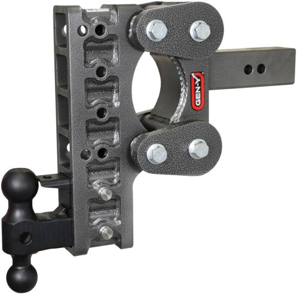 GEN-Y Hitch - GEN-Y Hitch The Boss Torsion-Flex 2in Shank 10in Drop 16K Hitch w/GH-051 Dual-Ball/GH-032 Pintle Lock - GH-1226