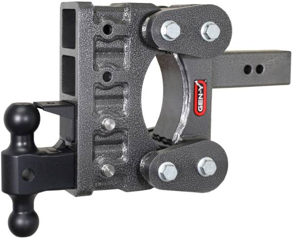 GEN-Y Hitch - GEN-Y Hitch The Boss Torsion-Flex 2.5in Shank 6in Drop 21K Hitch w/GH-061 Dual-Ball/GH-062 Pintle Lock - GH-1324
