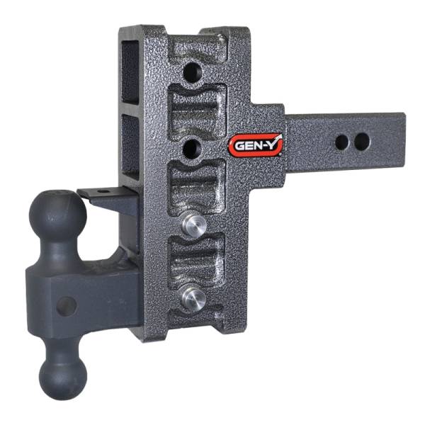 GEN-Y Hitch - GEN-Y Hitch Mega Duty 2.5in Shank 6in Offset Drop 32K Hitch w/GH-0161 Dual-Ball/GH-0162 Pintle Lock - GH-1924