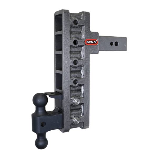 GEN-Y Hitch - GEN-Y Hitch Mega Duty 2.5in Shank 12in Offset Drop 32K Hitch w/GH-0161 Dual-Ball/GH-0162 Pintle Lock - GH-1926