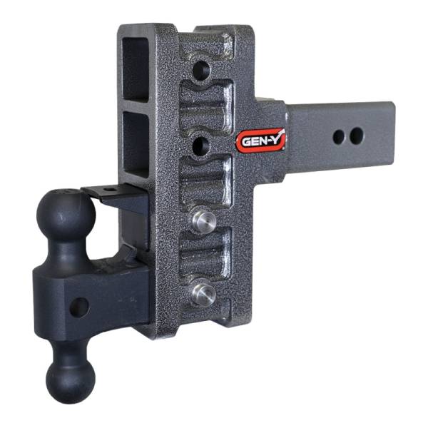 GEN-Y Hitch - GEN-Y Hitch Mega Duty 3in Shank 6in Offset Drop 32K Hitch w/GH-0161 Dual-Ball/GH-0162 Pintle Lock - GH-2024