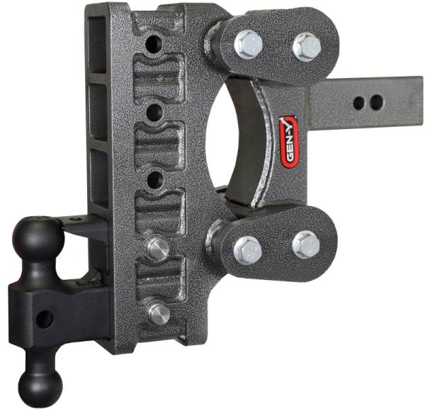 GEN-Y Hitch - GEN-Y Hitch The Boss Torsion-Flex 2.5in Shank 9in Drop 32K Hitch w/GH-0161 Dual-Ball/GH-0162 Pintle Lock - GH-2125