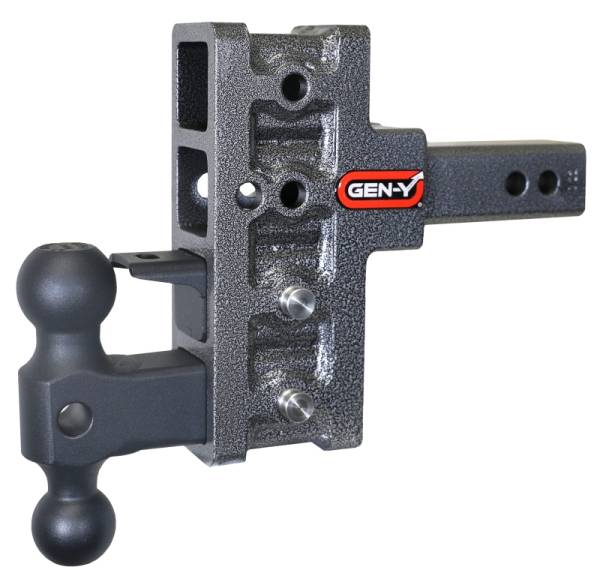 GEN-Y Hitch - GEN-Y Hitch Mega Duty 2in Shank 5in Offset Drop 10K Hitch w/GH-031 Dual-Ball/GH-032 Pintle Lock - GH-424