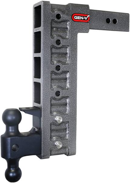 GEN-Y Hitch - GEN-Y Hitch Mega Duty 2.5in Shank 15in Drop 21K Hitch w/Dual-Ball/Pintle Lock/Stabilizer Kit - GH-626