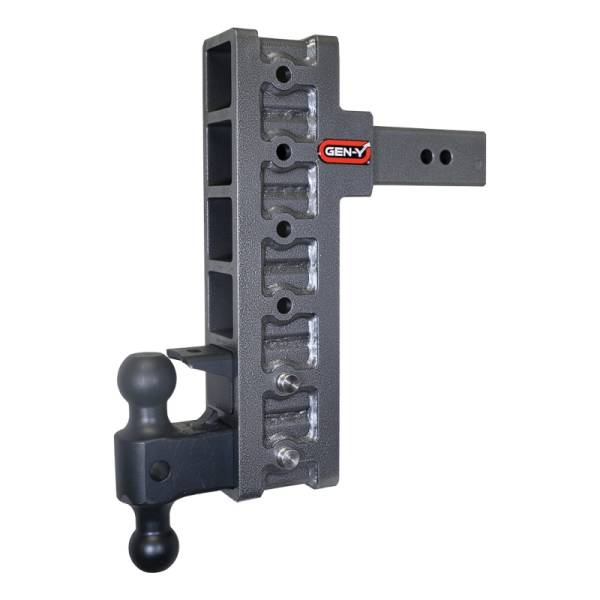 GEN-Y Hitch - GEN-Y Hitch Mega Duty 2.5in Shank 12in Offset Drop 21K Hitch w/GH-061 Dual-Ball/GH-062 Pintle Lock - GH-926