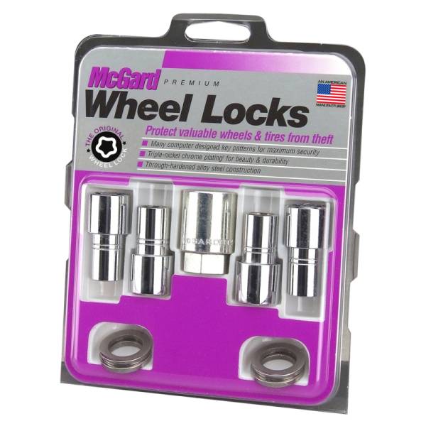 McGard - McGard Wheel Lock Nut Set - 4pk. (Long Shank Seat) 1/2-20 / 13/16 Hex / 1.75in. Length - Chrome - 22140