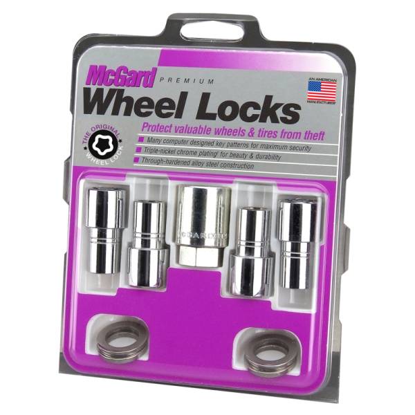 McGard - McGard Wheel Lock Nut Set - 4pk. (Long Shank Seat) 7/16-20 / 13/16 Hex / 1.75in. Length - Chrome - 22142