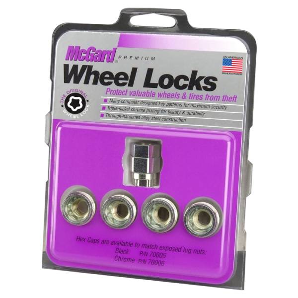 McGard - McGard Wheel Lock Nut Set - 4pk. (Under Hub Cap / Cone Seat) 1/2-20 / 3/4 & 13/16 Hex / .775in. L - 24010
