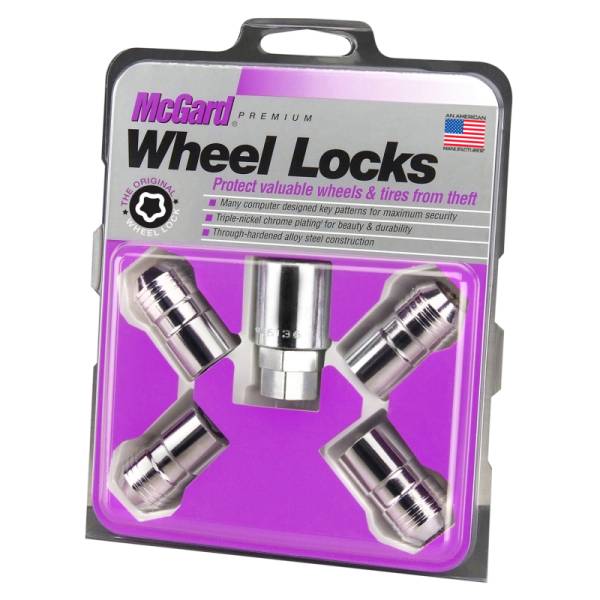 McGard - McGard Wheel Lock Nut Set - 4pk. (Cone Seat) M14X1.5 / 21mm & 22mm Dual Hex / 1.639in. L - Chrome - 24215