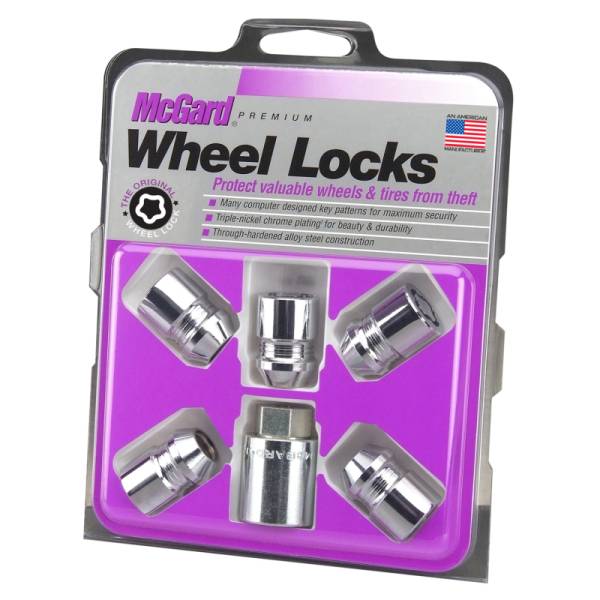 McGard - McGard Wheel Lock Nut Set - 5pk. (Cone Seat) M12X1.25 / 13/16 Hex / 1.28in. Length - Chrome - 24554