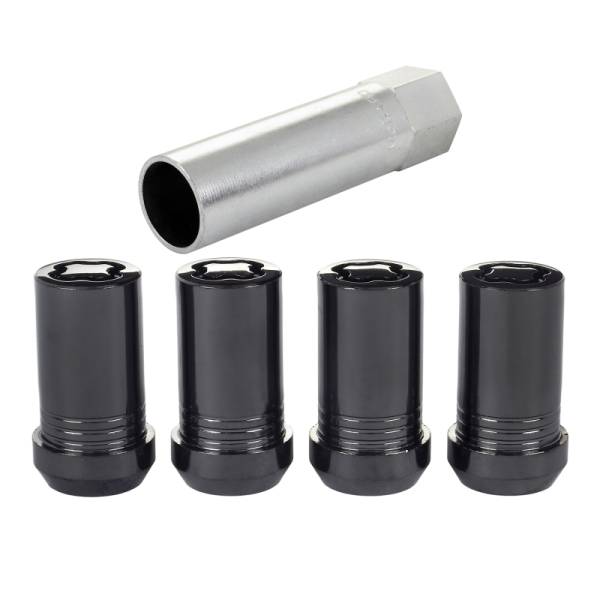 McGard - McGard Wheel Lock Nut Set - 4pk. (Tuner / Cone Seat) M14X1.5 / 22mm Hex / 1.648in. Length - Black - 25116