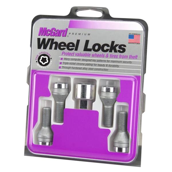 McGard - McGard Wheel Lock Bolt Set - 4pk. (Cone Seat) M12X1.25 / 19mm Hex / 29.1mm Shank Length - Chrome - 27169