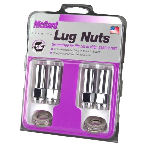 McGard - McGard Hex Lug Nut (X-Long Shank - 1.365in.) 1/2-20 / 13/16 Hex / 2.27in. Length (4-Pack) - Chrome - 63014