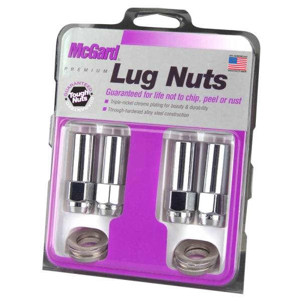 McGard - McGard Hex Lug Nut (X-Long Shank - 1.365in.) 7/16-20 / 13/16 Hex / 2.27in. Length (4-Pack) - Chrome - 63015