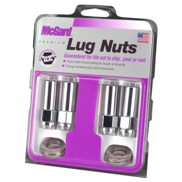 McGard - McGard Hex Lug Nut (X-Long Shank) M12X1.5 CTR Washer / 13/16 Hex / 2.27in. Length (4-Pack) - Chrome - 63016