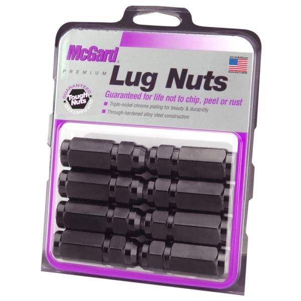 McGard - McGard Hex Lug Nut (Cone Seat / Duplex) 9/16-18 / 7/8 Hex / 2.5in. Length (8-Pack) - Black - 64816