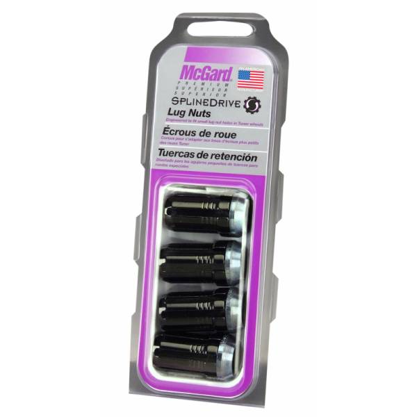 McGard - McGard SplineDrive Lug Nut (Cone Seat) M14X1.5 / 1.935in. Length (4-Pack) - Black (Req. Tool) - 65310BK