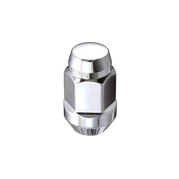 McGard - McGard Hex Lug Nut (Cone Seat Bulge Style) M14X1.5 / 13/16 Hex / 1.945in. L (Box of 100) - Chrome - 69432