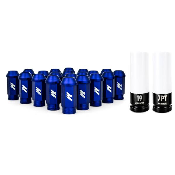 Mishimoto - Mishimoto Aluminum Locking Lug Nuts 1/2 X 20 23pc Set Blue - MMLG-1220-23LBL