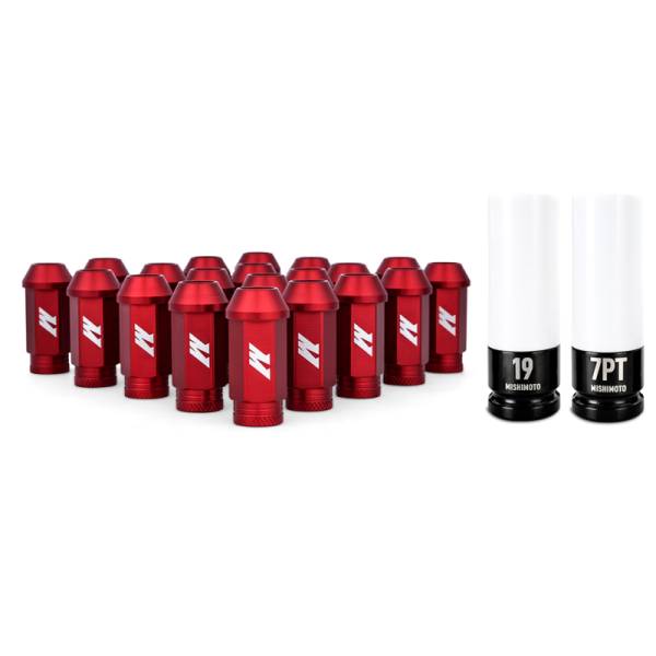 Mishimoto - Mishimoto Aluminum Locking Lug Nuts 1/2 X 20 23pc Set Red - MMLG-1220-23LRD