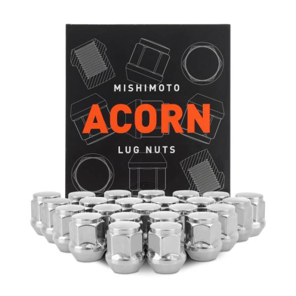 Mishimoto - Mishimoto Steel Acorn Lug Nuts M12 x 1.5 - 24pc Set - Chrome - MMLG-AC1215-24CH