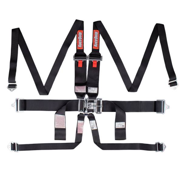 Racequip - Racequip Black L & L 6pt HNR Seat Belt - 718008
